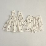 【66-100cm】セットアップ ベビー サスペンダートップス&ショーツセット