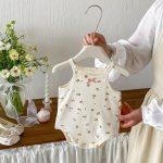 【66-90cm】ロンパース ベビー 小花柄 キャミロンパース