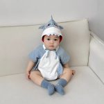 【66-90cm】ロンパース ベビー サメ 変装 かわいい