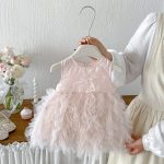 【73-100cm】ワンピース ベビー プリンセス風 チュール
