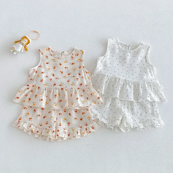 【73-120cm】セットアップ ベビー 小花柄orドット