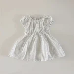 【73-100cm】ワンピース ベビー パフスリーブ ドット - 画像 (4)