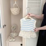 【73-100cm】トップス ベビー セーラー 折り襟 ボーダー - 画像 (7)
