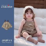 【66-90cm】キャミロンパース ベビー レトロ風 かわいい - 画像 (2)