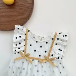 【66-100cm】ロンパース ベビー リボン＆ドット おしゃれ - 画像 (15)