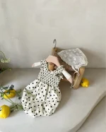 【66-90cm】キャミ ロンパース ベビー ドットor小花柄 - 画像 (15)
