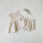 【66-100cm】ロンパース ベビーチェック セットアップ - 画像 (3)
