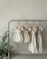 【66-90cm】キャミ ロンパース ベビー ドットor小花柄 - 画像 (12)