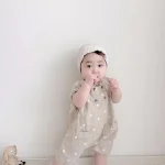 【66-90cm】ロンパース ベビー 韓国風 ドット - 画像 (3)