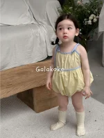 【66-100cm】ロンパース ベビー 韓国風 肩リボン - 画像 (17)