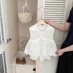 【73-120cm】セットアップ ベビー 折り襟 可愛い ホワイト - 画像 (8)