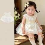 【66-90cm】ロンパース ベビー ふわふわ リボン - 画像 (5)