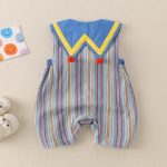【66-90cm】ロンパース ベビー ストライプ クマ かわいい - 画像 (5)