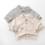 【80-130cm】ポロシャツ キッズ服 ベーシックボーダーor無地 - 画像 (6)