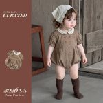 【66-90cm】ロンパース ベビー レトロ プリンセス