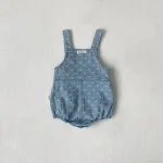 【66-90cm】ロンパース ベビー リボン 刺繍 サロペット - 画像 (6)
