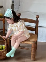 【66-90cm】ロンパース ベビー バック リボン 小花柄 - 画像 (13)