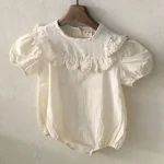 【66-90cm】ロンパースorトップス ベビー 韓国風 フリル襟 - 画像 (7)