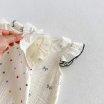 【66-90cm】ロンパース ベビー ドット 蝶結び フリル - 画像 (12)