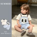 【66-90cm】セットアップ ベビー 可愛い ドッグ サロペット＆シャツ - 画像 (3)