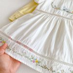 【80-130cm】ワンピース 女の子 刺繍 フラワー レース襟 バルーン袖 - 画像 (19)