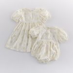 【66-100cm】ロンパースorワンピース ベビー 姉妹服 プリンセス 花柄 - 画像 (7)