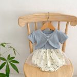 【66-90cm】セットアップ 可愛い キャミロンパース&カーディガン - 画像 (6)