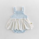【66-90cm】ロンパース ベビー 可愛い ブルーキャミ - 画像 (3)