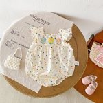 【66-90cm】ロンパース ベビー カラフル ドット フラワー - 画像 (10)