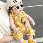 【66-90cm】ロンパース ベビー チェック オールインワン - 画像 (15)