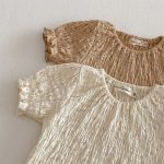 【66-90cm】ロンパース ベビー 無地 シワ加工 伸縮性 - 画像 (7)