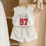 【80-130cm】セットアップ キッズ服 スポーツ ウェアベスト&ショートパン2点セット - 画像 (19)