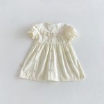 【66-130cm】ロンパースorワンピース ベビー 姉妹服 クリーム ダブル蝶結び - 画像 (5)