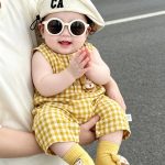 【66-90cm】ロンパース ベビー チェック オールインワン - 画像 (14)
