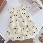 【80-160cm】セットアップ キッズ 総柄 プリント ノースリーブ - 画像 (4)