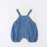 【73-100cm】ペット&シャツ ベビー 恐竜 デニム サロ - 画像 (9)