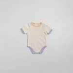 【66-90cm】ロンパース ベビー バイカラー シンプル - 画像 (5)