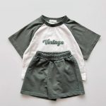 【80-120cm】セットアップ ベビー 英字 プリント 2点セット - 画像 (5)