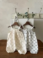 【66-100cm】ロンパース ベビー ハット付き リボン プリント キャミ - 画像 (28)