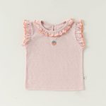 【73-100cm】セットアップ ベビー フリル くだもの刺繍入り ノースリーブ - 画像 (12)