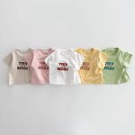 【73-100cm】半袖Tシャツ ベビー アルファベット クマ柄 プリント - 画像 (3)