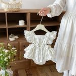 【66-90cm】ロンパース ベビー フリルダブル 蝶結び - 画像 (8)