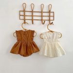 【66-90cm】ロンパース フラワー 刺繡 フリル - 画像 (4)