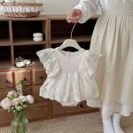 【66-90cm】ロンパース ベビー レース フリル - 画像 (5)