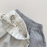 【80-130cm】ワイドパンツ キッズ服 薄手 通気性 ストライプ - 画像 (10)