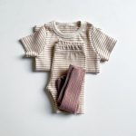 【73-100cm】セットアップ ベビー ベーシックリブ編み ボーダー柄 - 画像 (11)