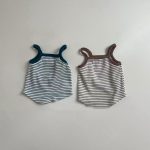 【73-100cm】セットアップ ベビー ボーダーキャミソール&ショートパンツ - 画像 (8)