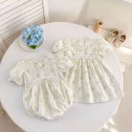 【66-100cm】ロンパースorワンピース ベビー 姉妹服 プリンセス 花柄 - 画像 (4)