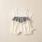 【73-100cm】ロンパース ベビー カラーバリクリーム サロペット - 画像 (4)