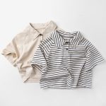 【80-130cm】ポロシャツ キッズ服 ベーシックボーダーor無地 - 画像 (5)